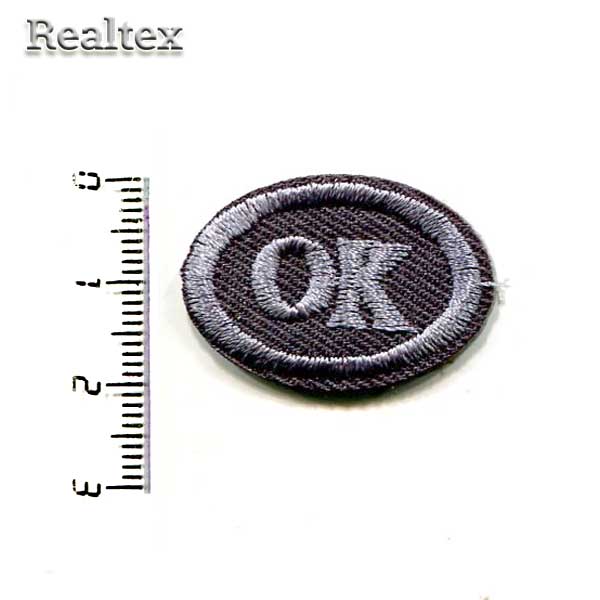 Термоаппликации RS "OK" 3*2см цв.темно-серый