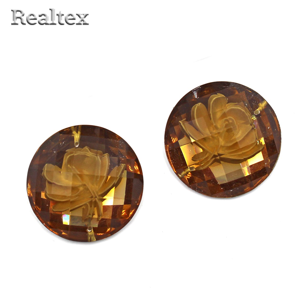 Стразы пластиковые пришивные AB-1 большие цв.бежевый 