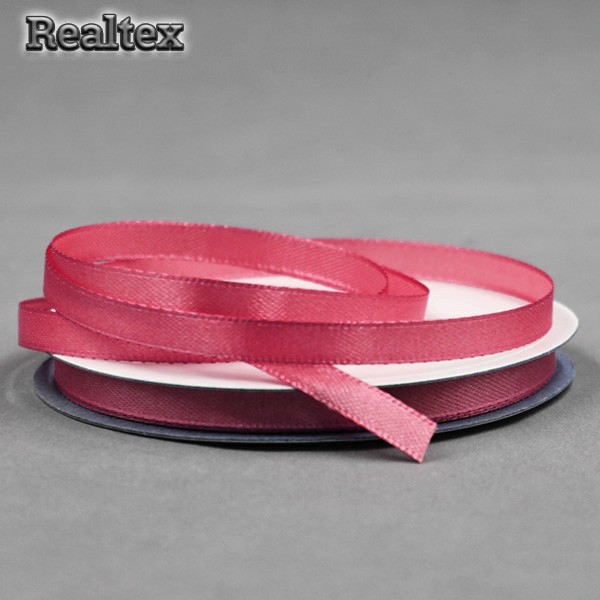 Лента атласная 6мм Realtex (27,4м) цв.4174 красно-розовый