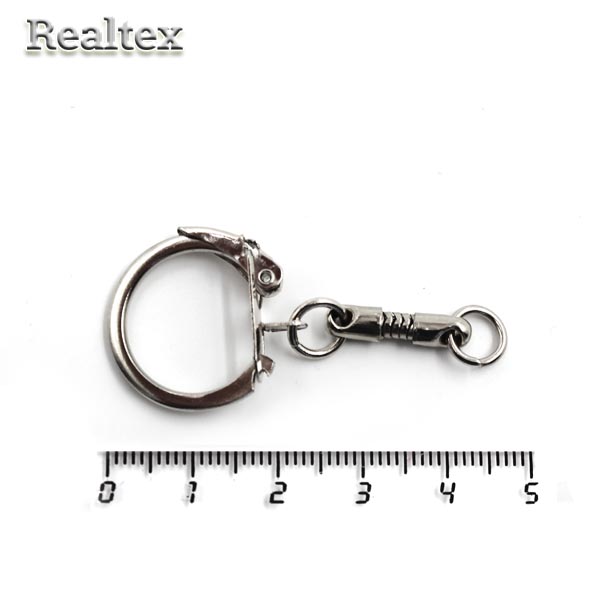  Карабин для брелока Реалтекс LD-066 20*50мм цв.никель