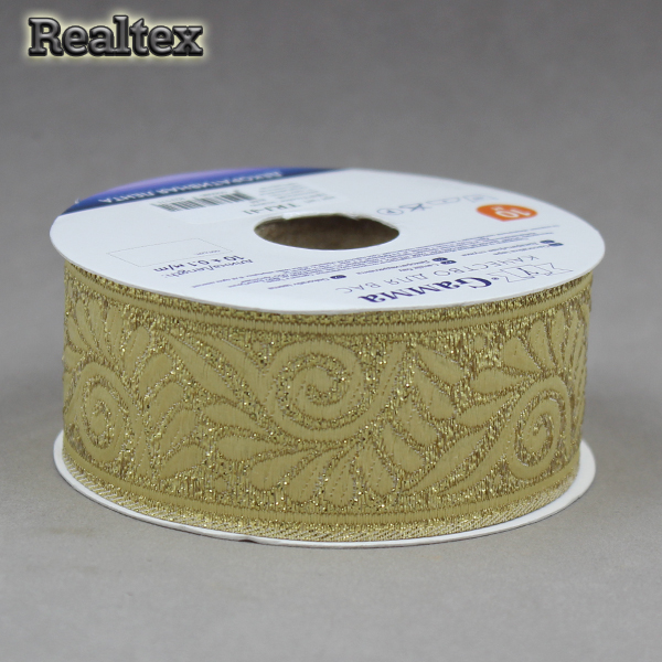 Тесьма жакардовая TRJ-41 35мм (10м) цв.золото 