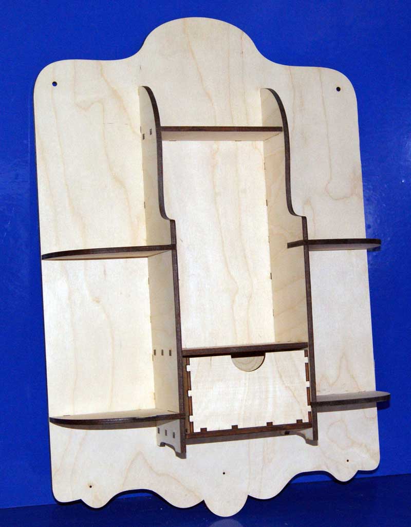 Заготовка для декорирования деревянная Полочка №13 с ящиком 39*56*10см