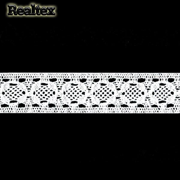 Кружево вязаное  35мм 35.01.094 (25м) цв.01 белый