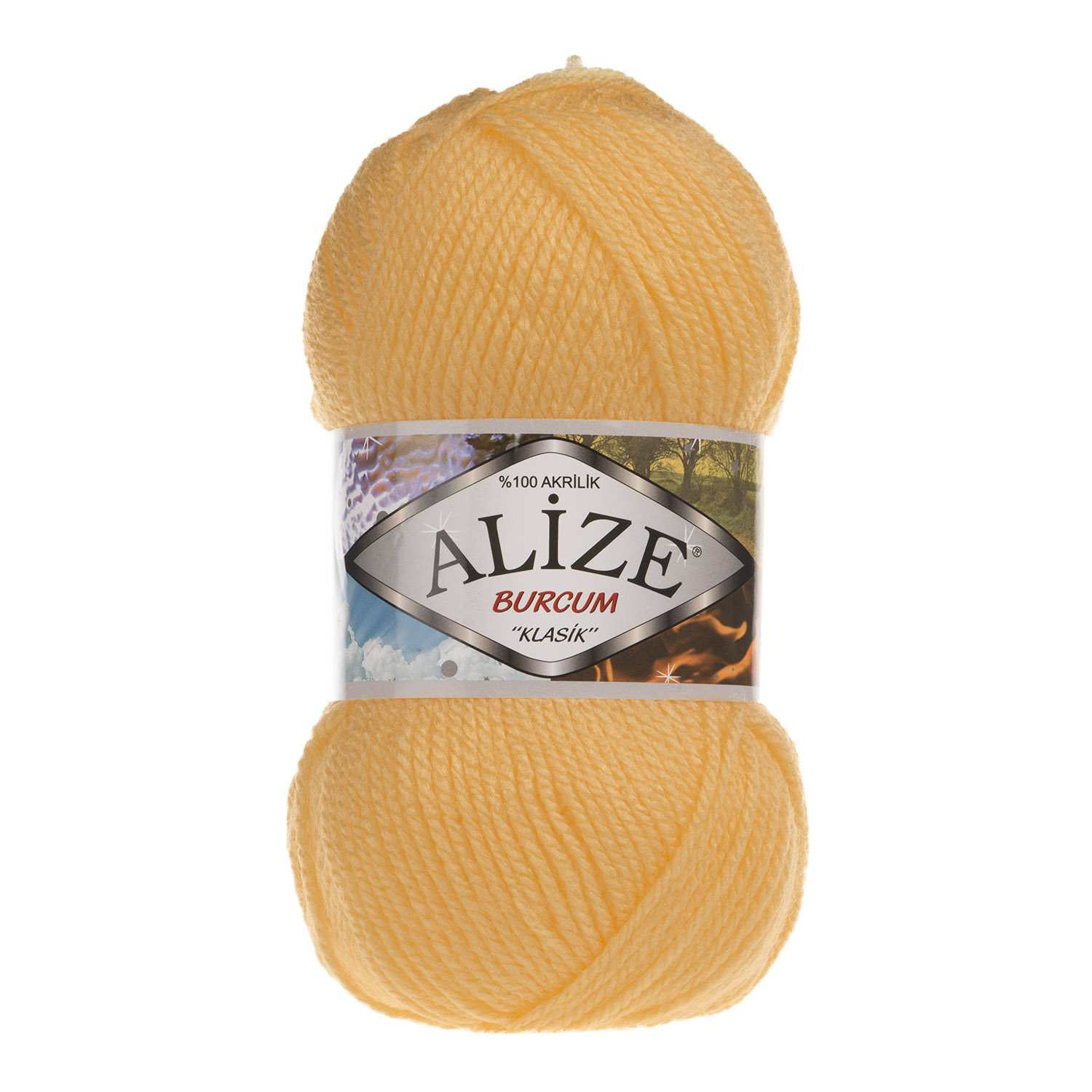 Пряжа Alize "Burcum Klasik" (100гр) цв.216 желтый