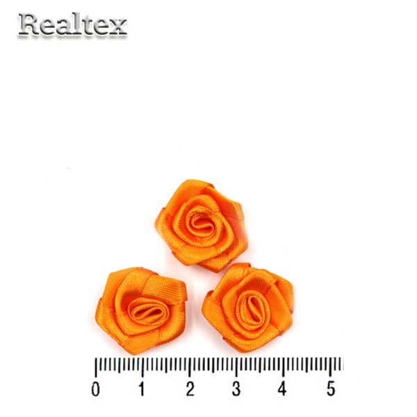 Розочки пришивные атласные Реалтекс R-3 цв.оранжевый