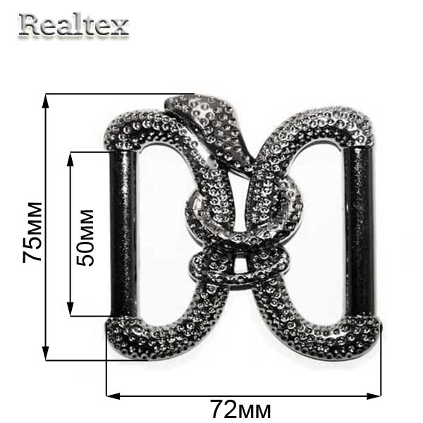 Пряжка пластиковая В5-866 цв.черный никель