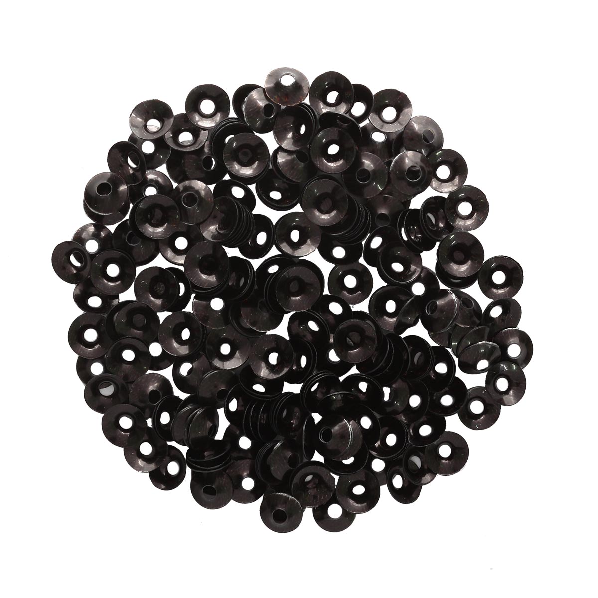 Пайетки "Астра" (10гр) "объёмные 30" 6мм цв.50113 чёрный голографик