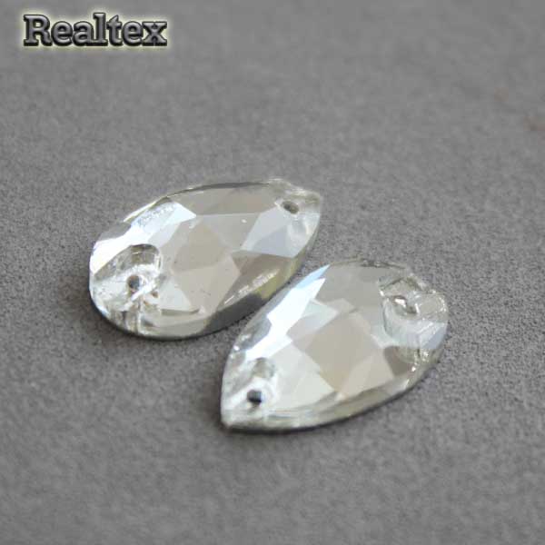 Стразы пришивные стекло капля 10,5*18мм Реалтекс цв.01 Crystal