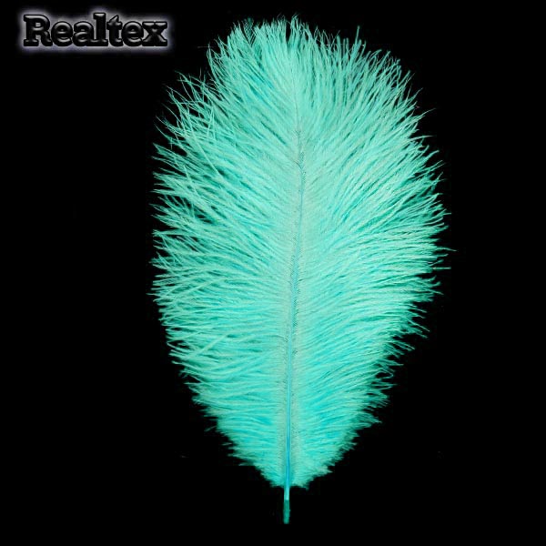 Перо Реалтекс Страуса 25-30 см цв.бирюзовый