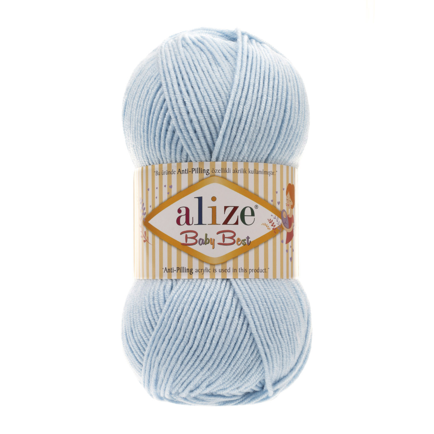 Пряжа Alize "Baby Best" (100гр) цв.040 голубой
