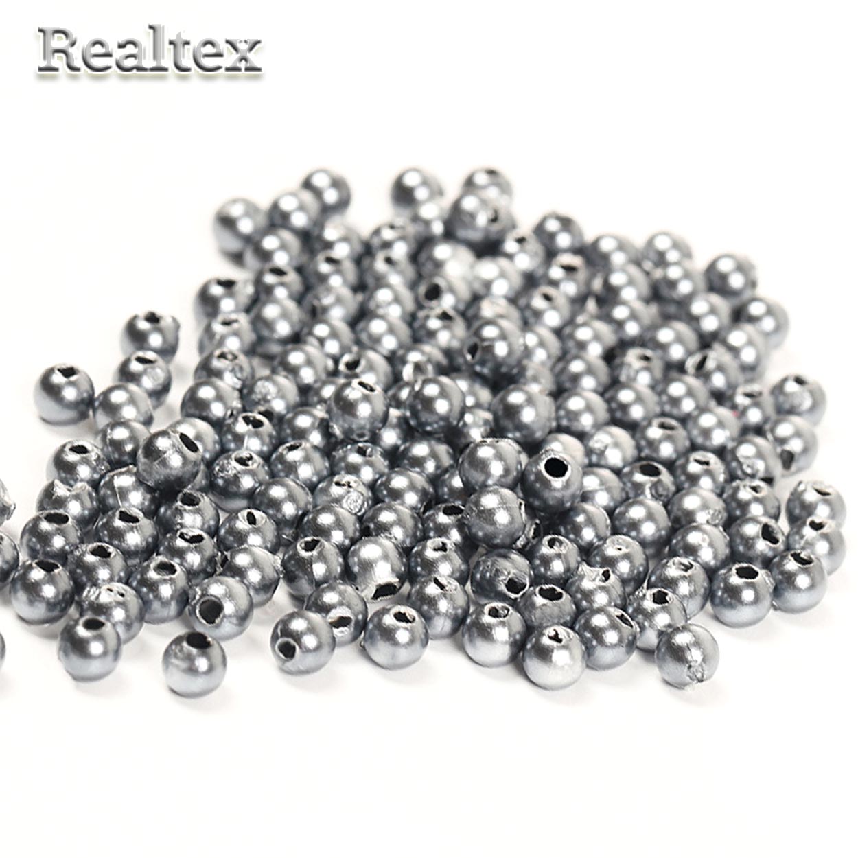 Бусины пластик Реалтекс  6мм под жемчуг (100гр) цв.029 серый