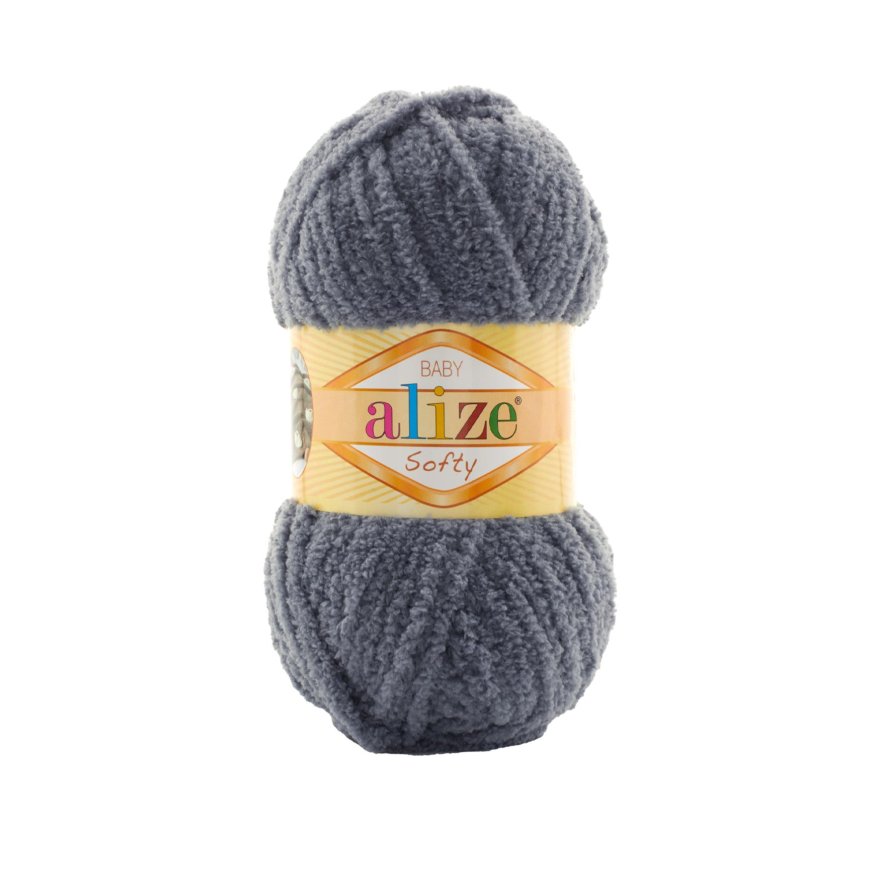Пряжа Alize "Softy baby" (50гр) цв.087 угольно-серый 