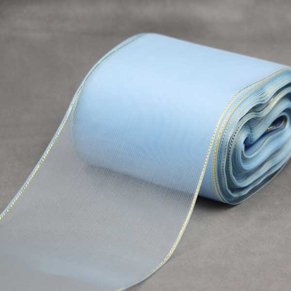 Лента капроновая 80мм "Органза-80" с метанитом с3651г17 цв.12 голубой 