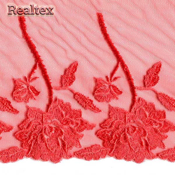 Кружево на сетке 180мм 47-4023 цв.068 яр.коралл