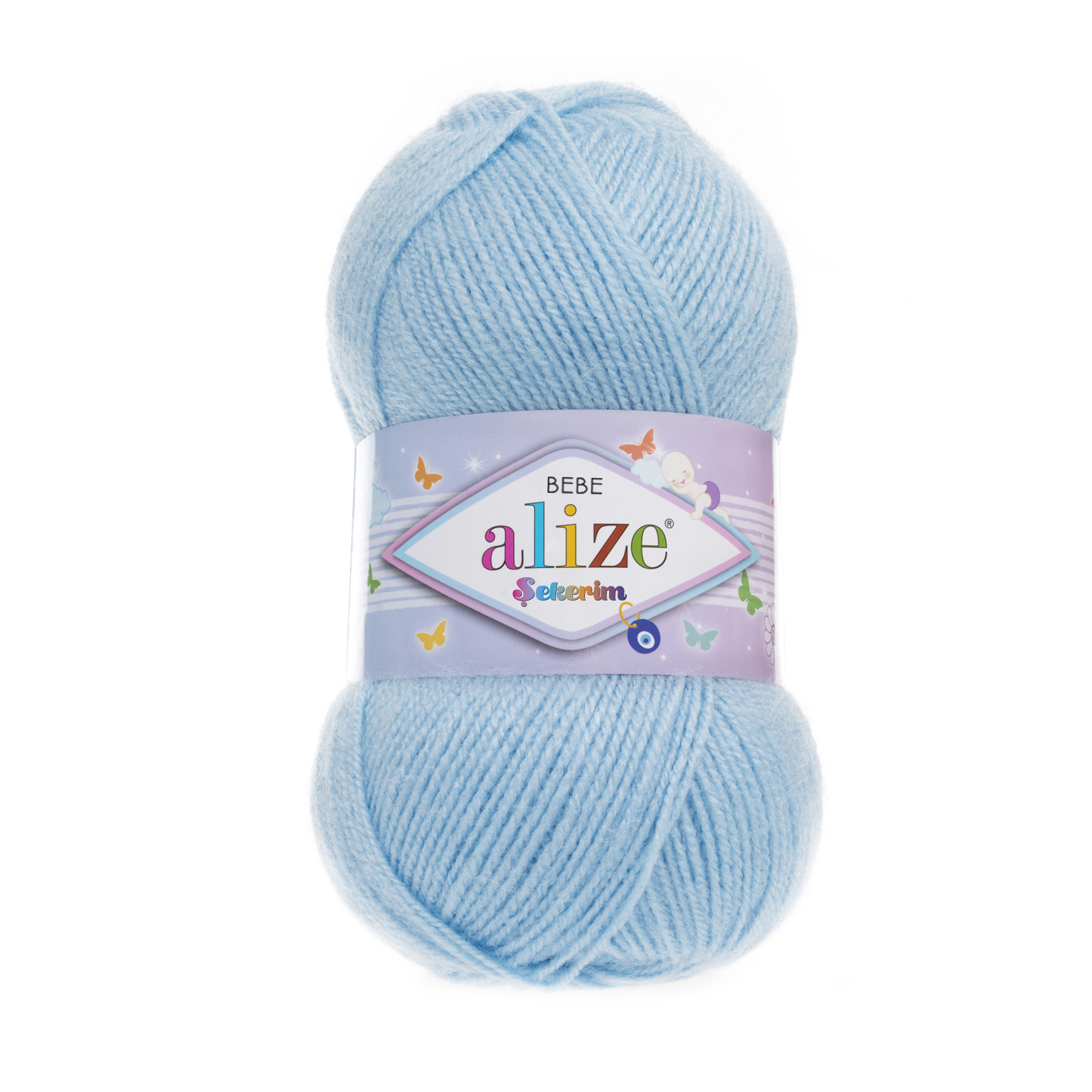 Пряжа Alize "Sekerim Bebe" (100гр) цв.040 голубой