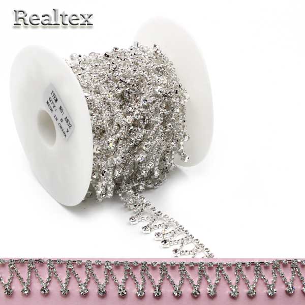 Тесьма-стазы (оригинал-стекло) A-832 цв.серебро