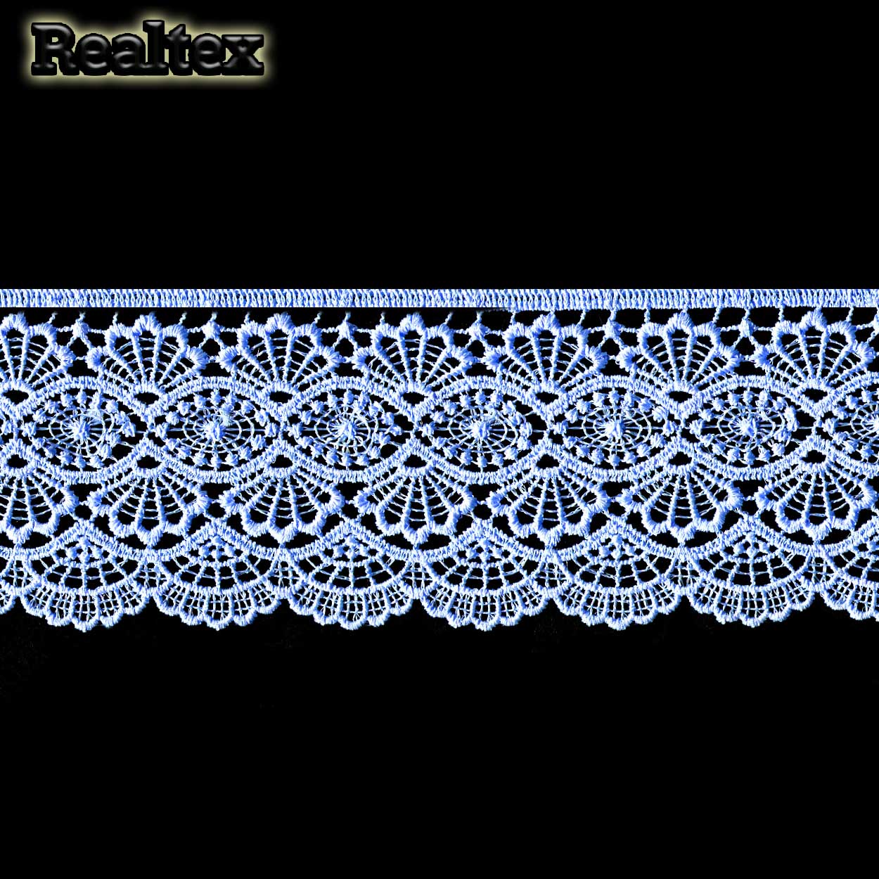 Кружево  гипюр  Realtex  70мм LF-6046/T6406 цв.320 голубой