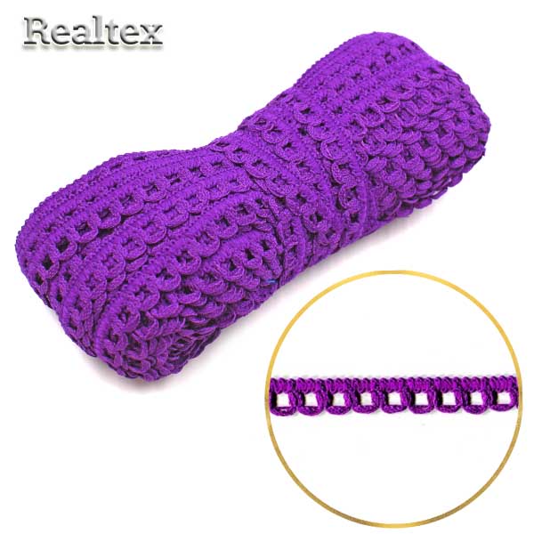 Тесьма вязанная отделочная с3805г17 14мм (25м) цв.фиолетовый