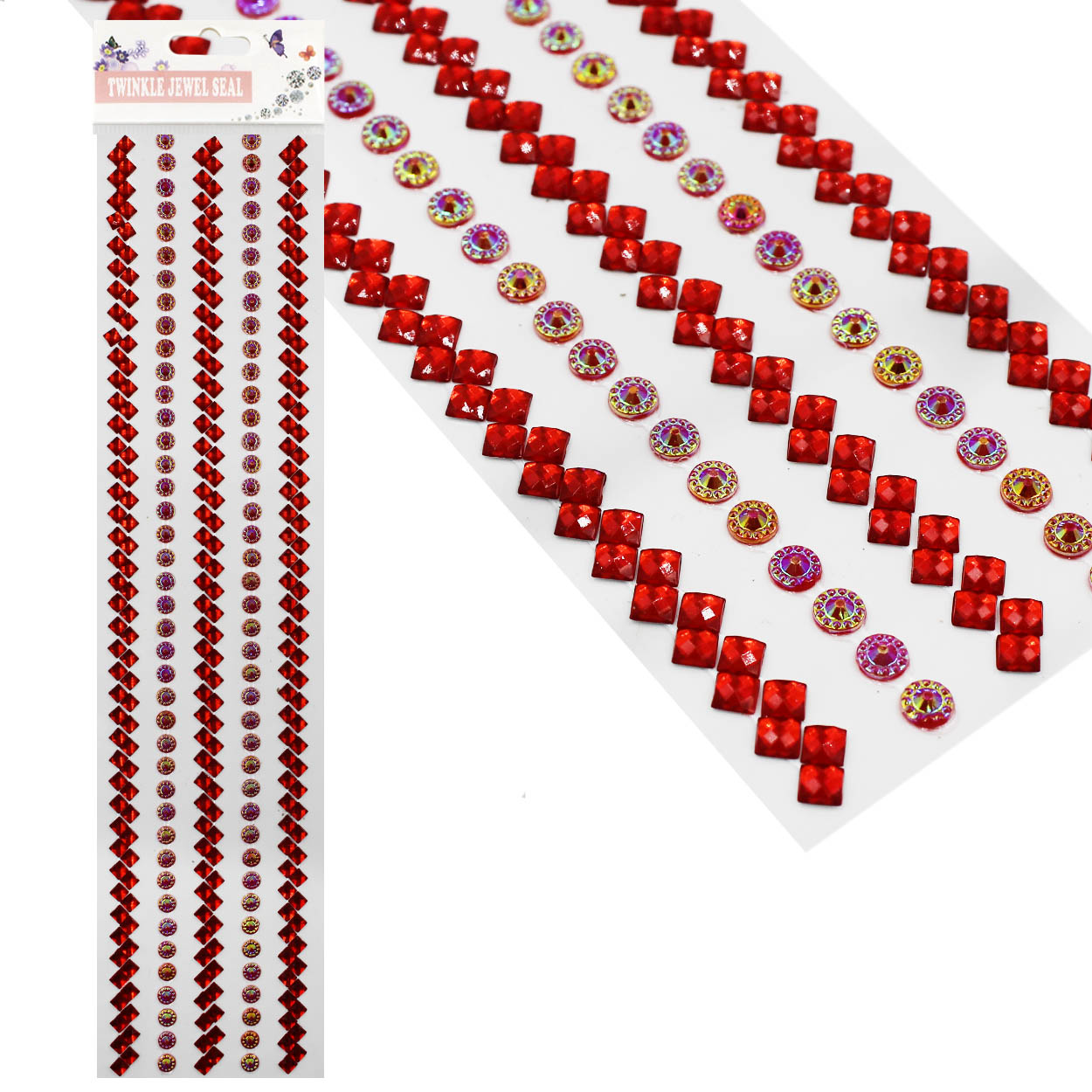 Стразы клеевые акриловые Realtex №1 (блистер) (334шт) цв.красный