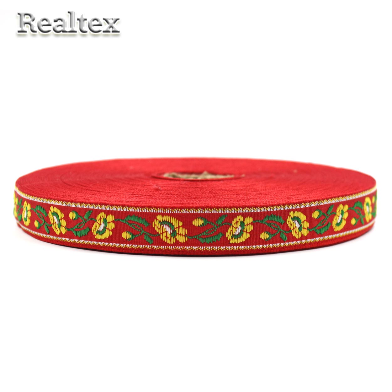 Тесьма жакардовая 18мм с1851г17 рис.9180 (25м) цв.красный