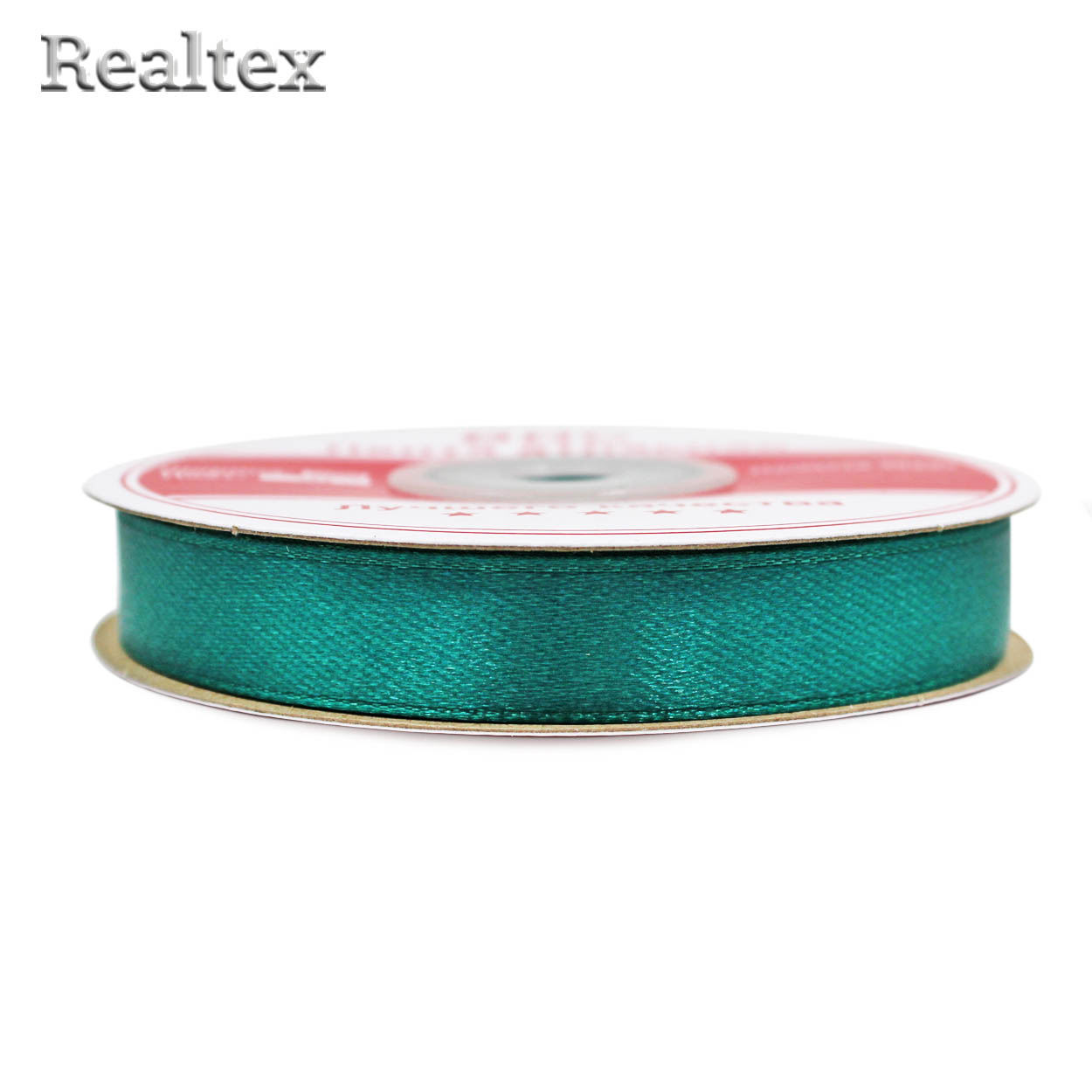 Лента атласная 12мм Realtex (27,4м) цв.124 изумрудный