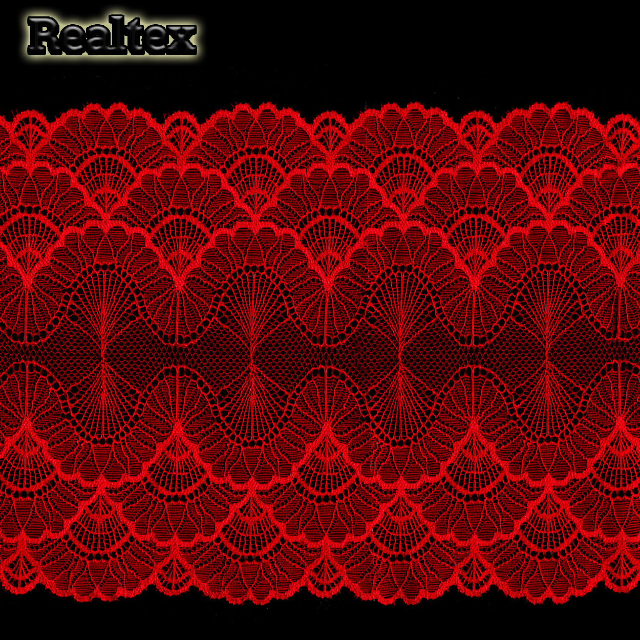 Кружево стрейч 195мм TBY 8034 цв.SD163 красный