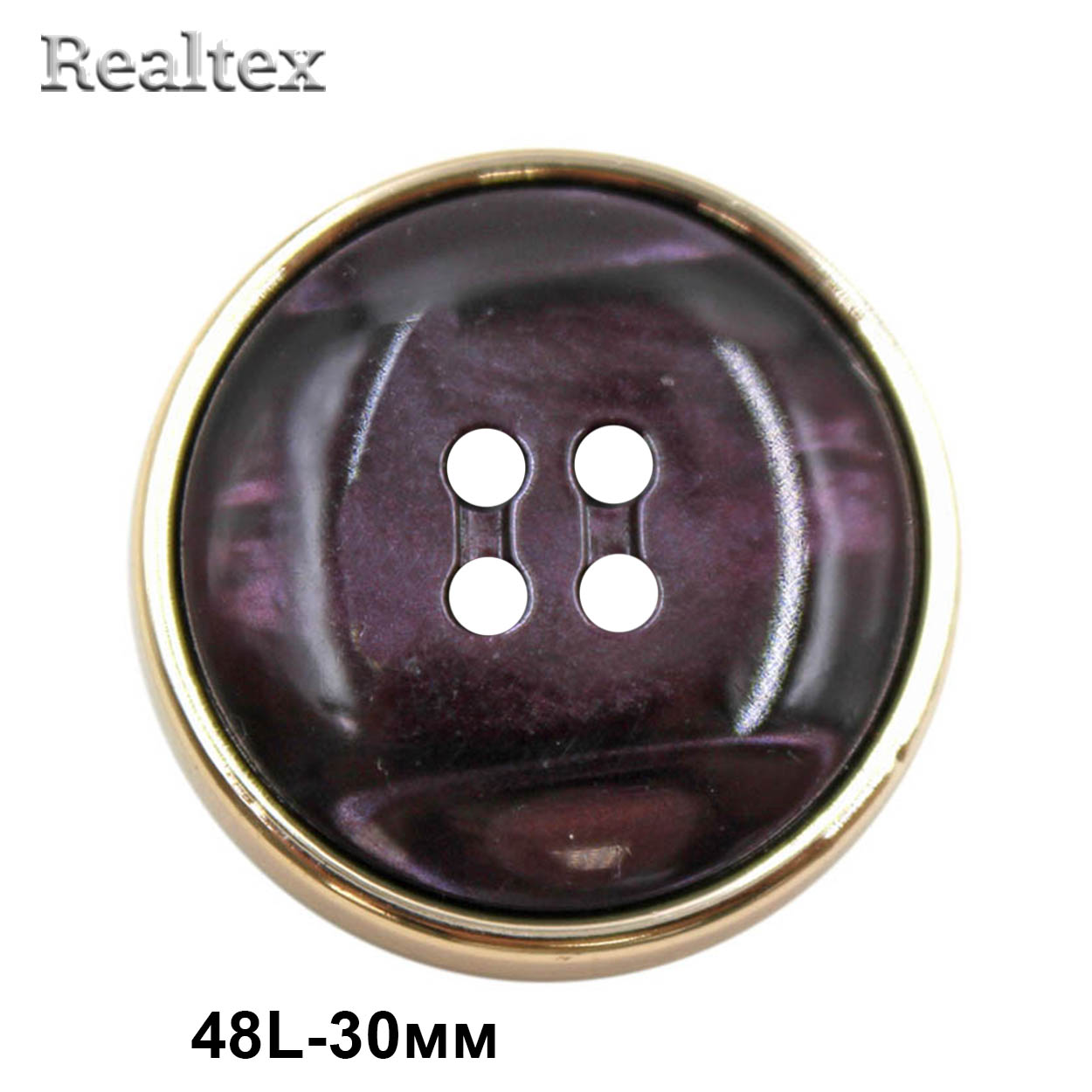 Пуговицы VB  6 48L (10шт) цв.слива/светлое золото