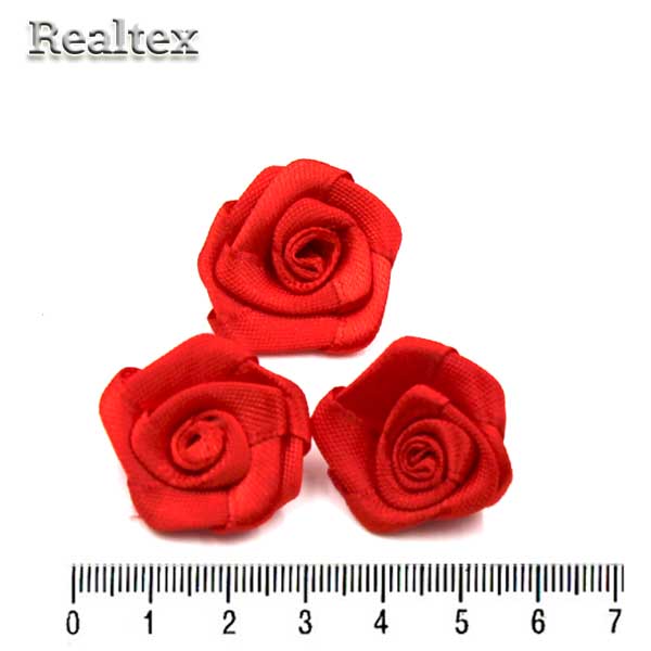 Розочки пришивные атласные Realtex R-4 цв.красный