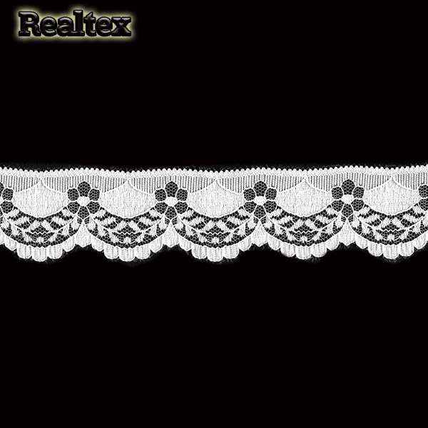 Кружево капроновое  40мм TBY 1661 (27,4м) цв.01 белый