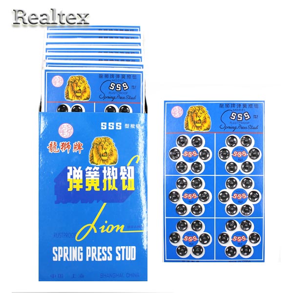 Кнопка пришивная металлическая Реалтекс №0 8,5мм (36кнопок) (8шт) цв.черный