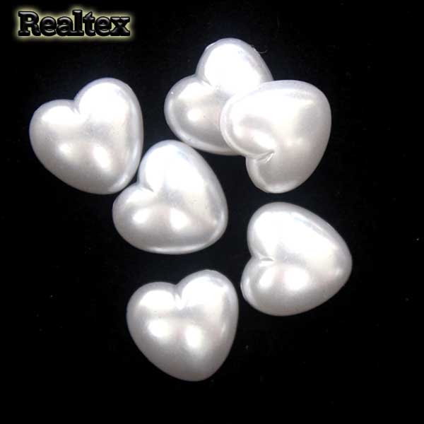 Полу-бусы фигурные Сердце 13*14мм (20гр) цв.белый