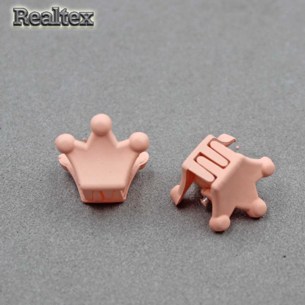 Заколка-краб мини 29551 "Корона" (2шт) цв.персиковый