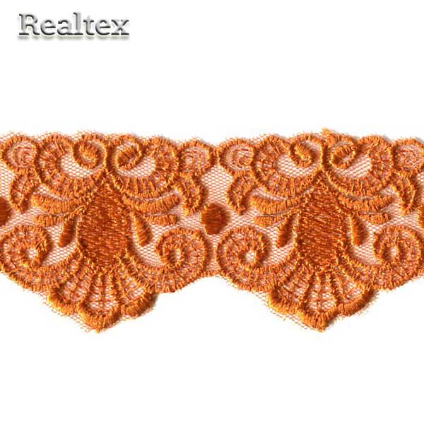 Кружево на сетке  50мм 54-4058 цв.732 рыжий