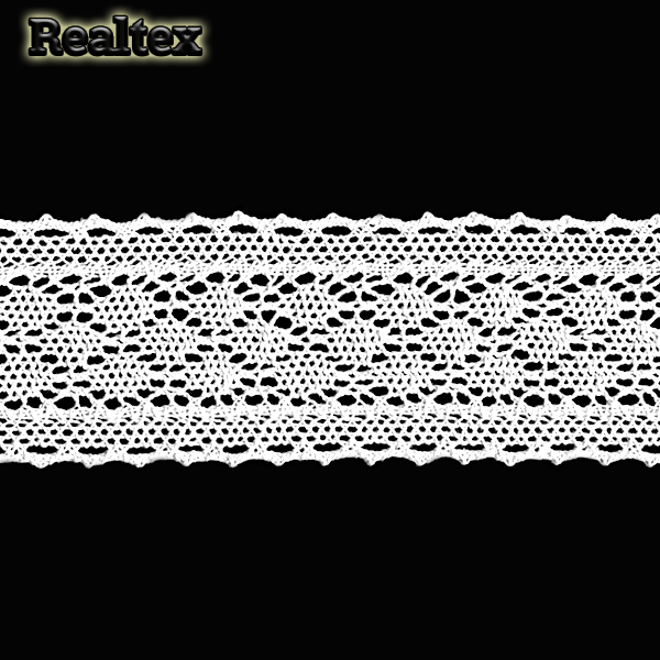Тесьма вязаная матовая нить 60мм TBY 3014 (10м) цв.02 белый 