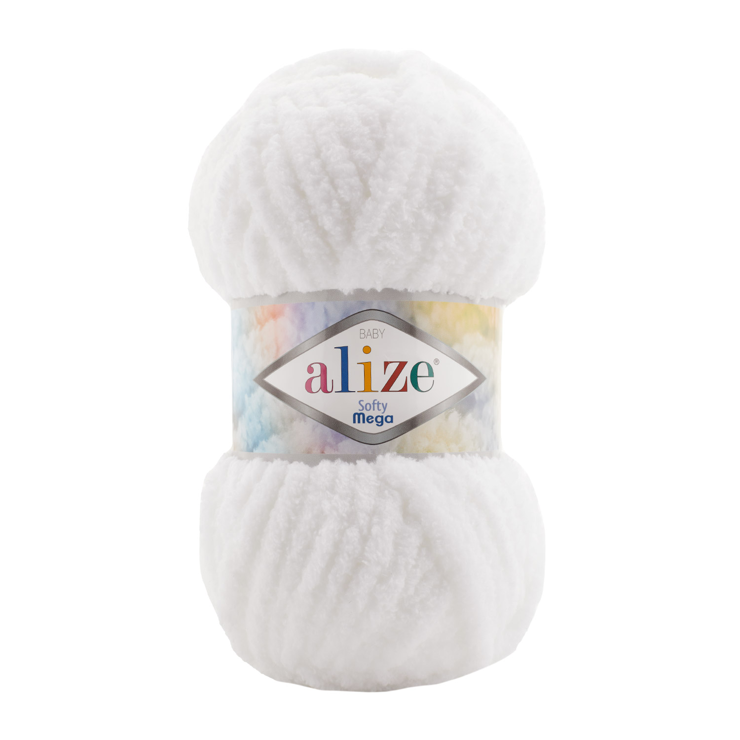 Пряжа Alize "Softy Mega" (100гр) цв.белый 55 