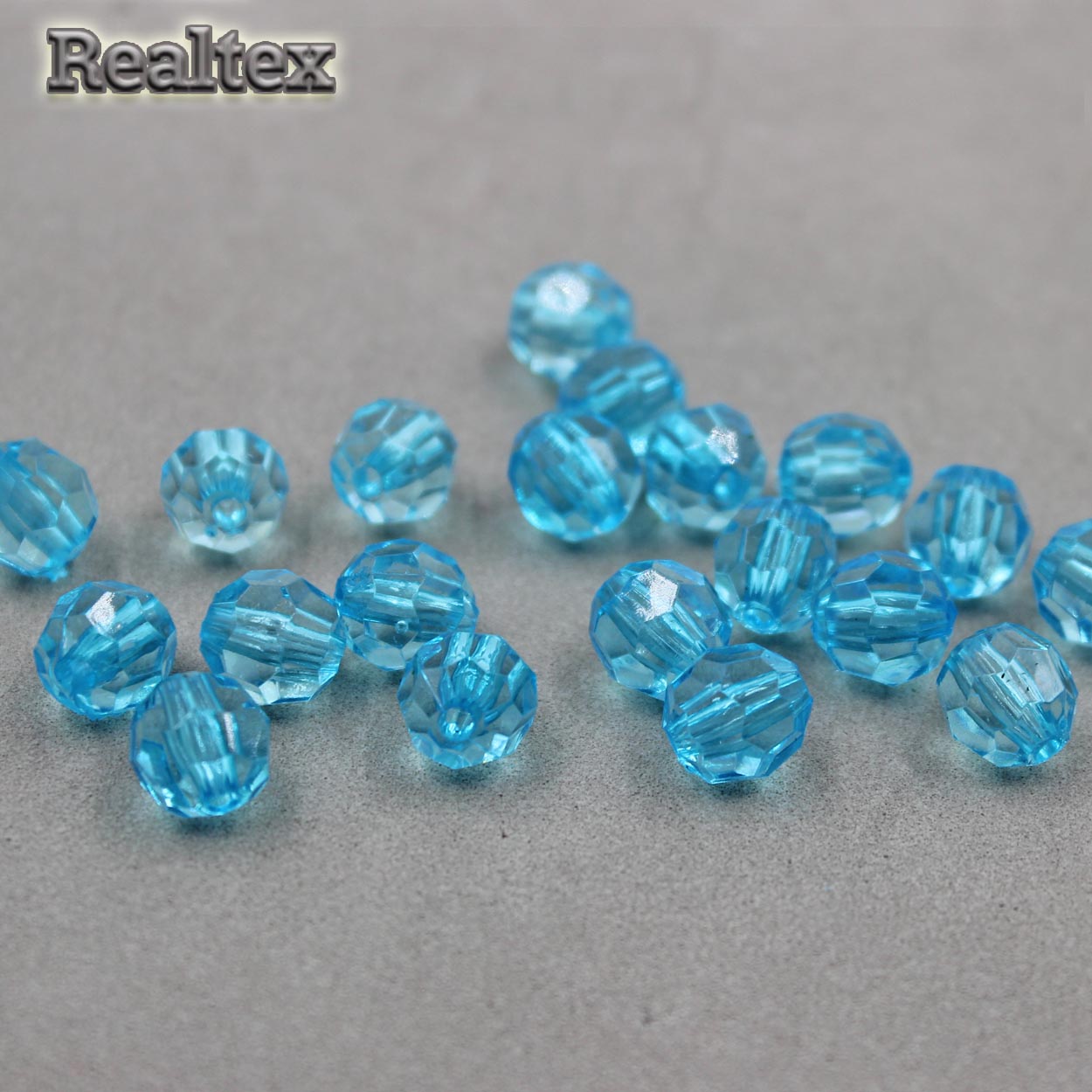 Бусины акриловые 3241 10мм (100гр) цв.34 ярко-голубой