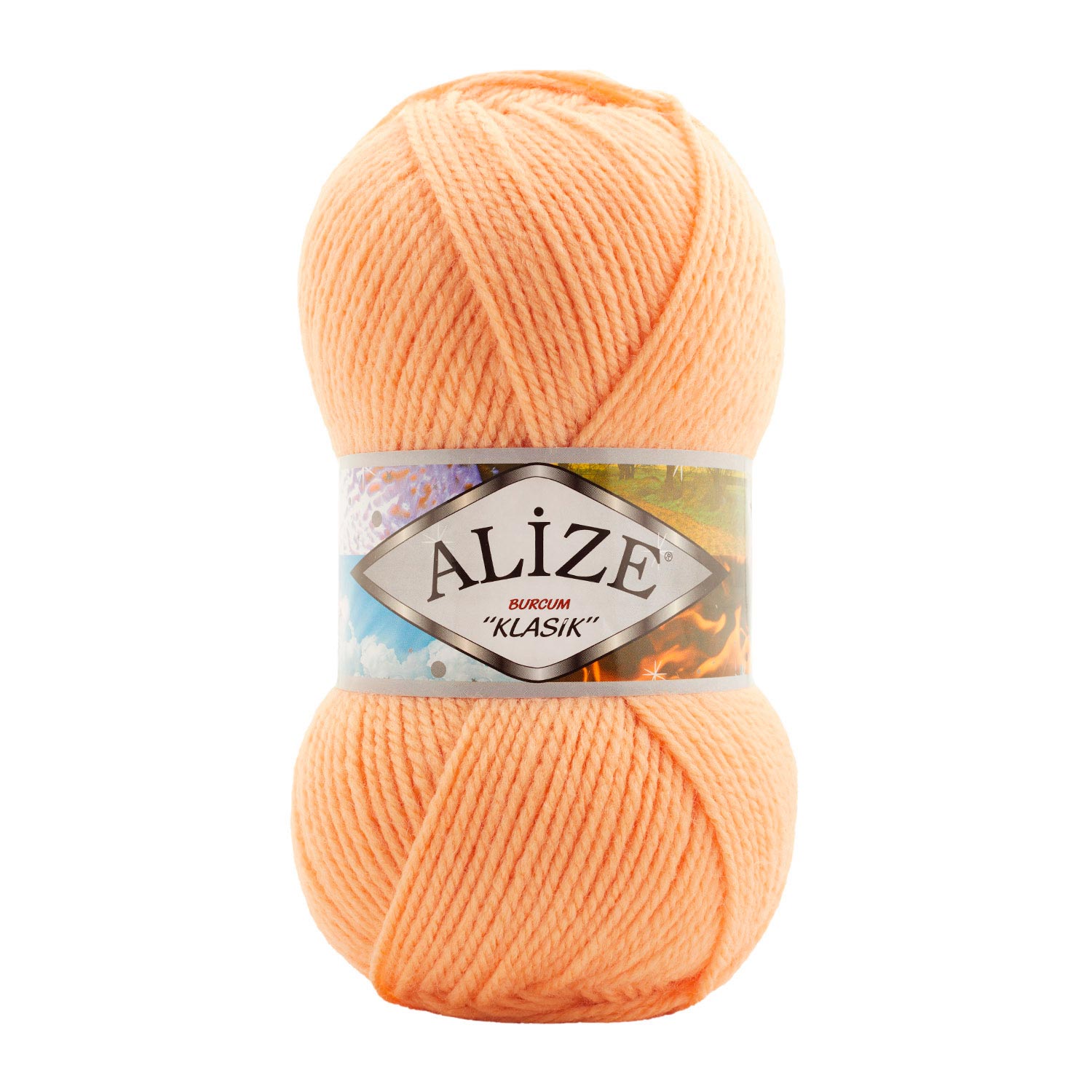 Пряжа Alize "Burcum Klasik" (100гр) цв.081 светло-облепиховый