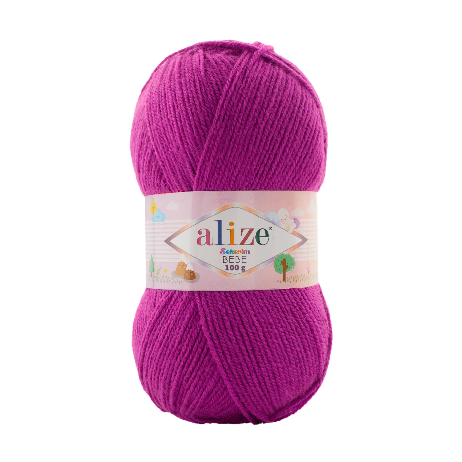 Пряжа Alize "Sekerim Bebe" (100гр) цв.130 темная мальва
