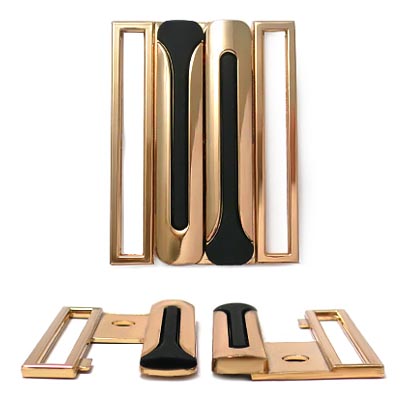 Пряжка металлическая ГНУ 13760 50мм золото цв.02+чёрный 