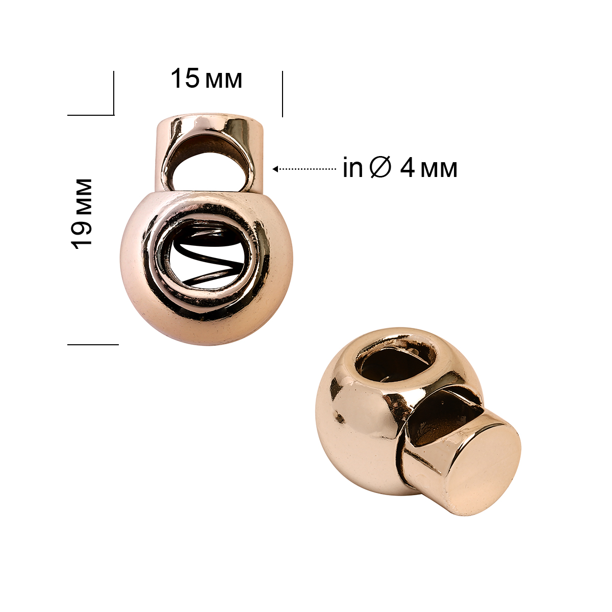 Фиксатор пластик TBY 0319 15*19мм (20шт) цв.золото