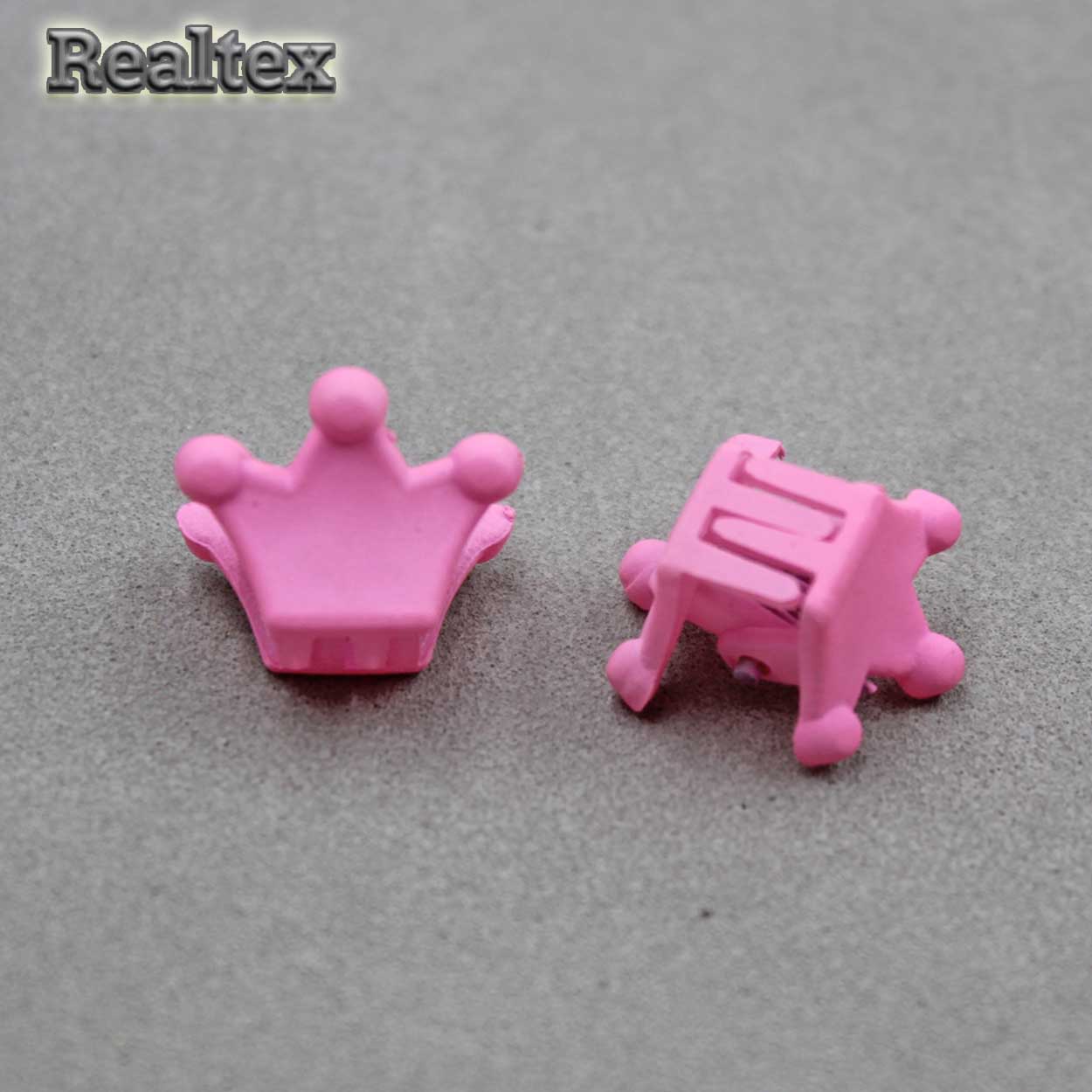 Заколка-краб мини 29551 "Корона" (2шт) цв.розовый