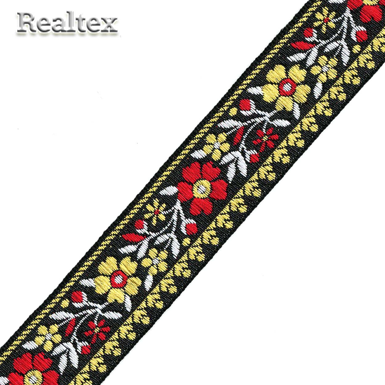 Тесьма жакардовая 32мм с1853г17 рис.9803 (10м) цв.черный