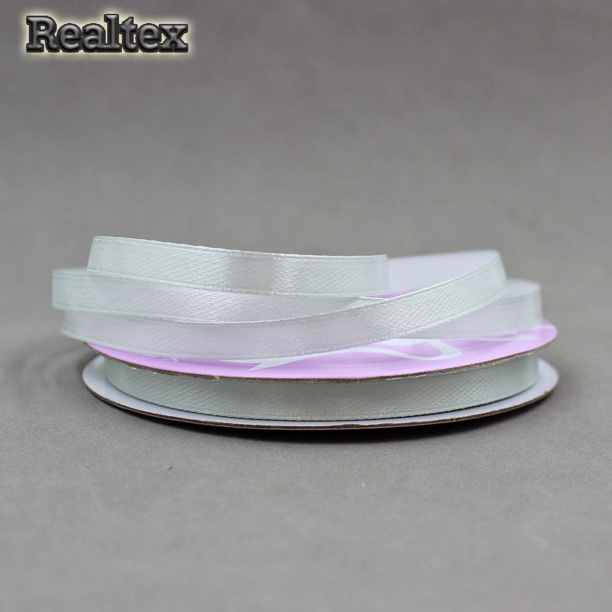 Лента атласная 6мм Realtex (27,4м) цв.3108 светло-серый 