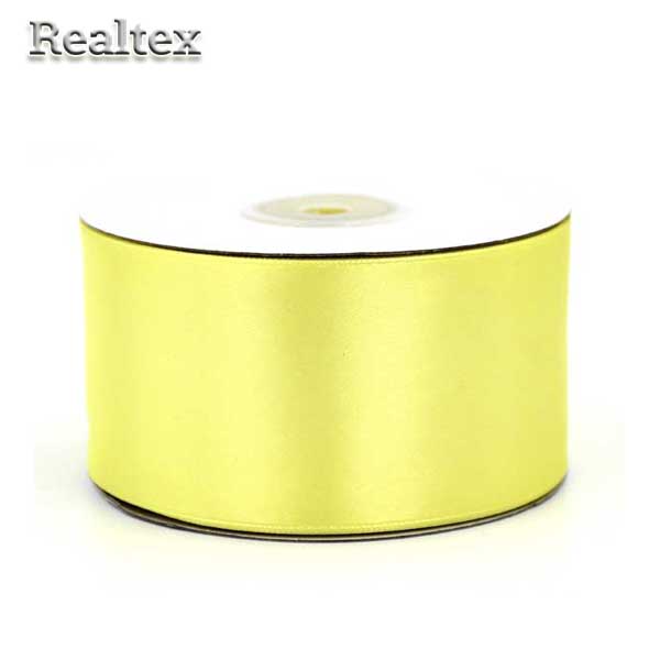 Лента атласная 38мм Realtex (32.9м) цв.010 лимонный