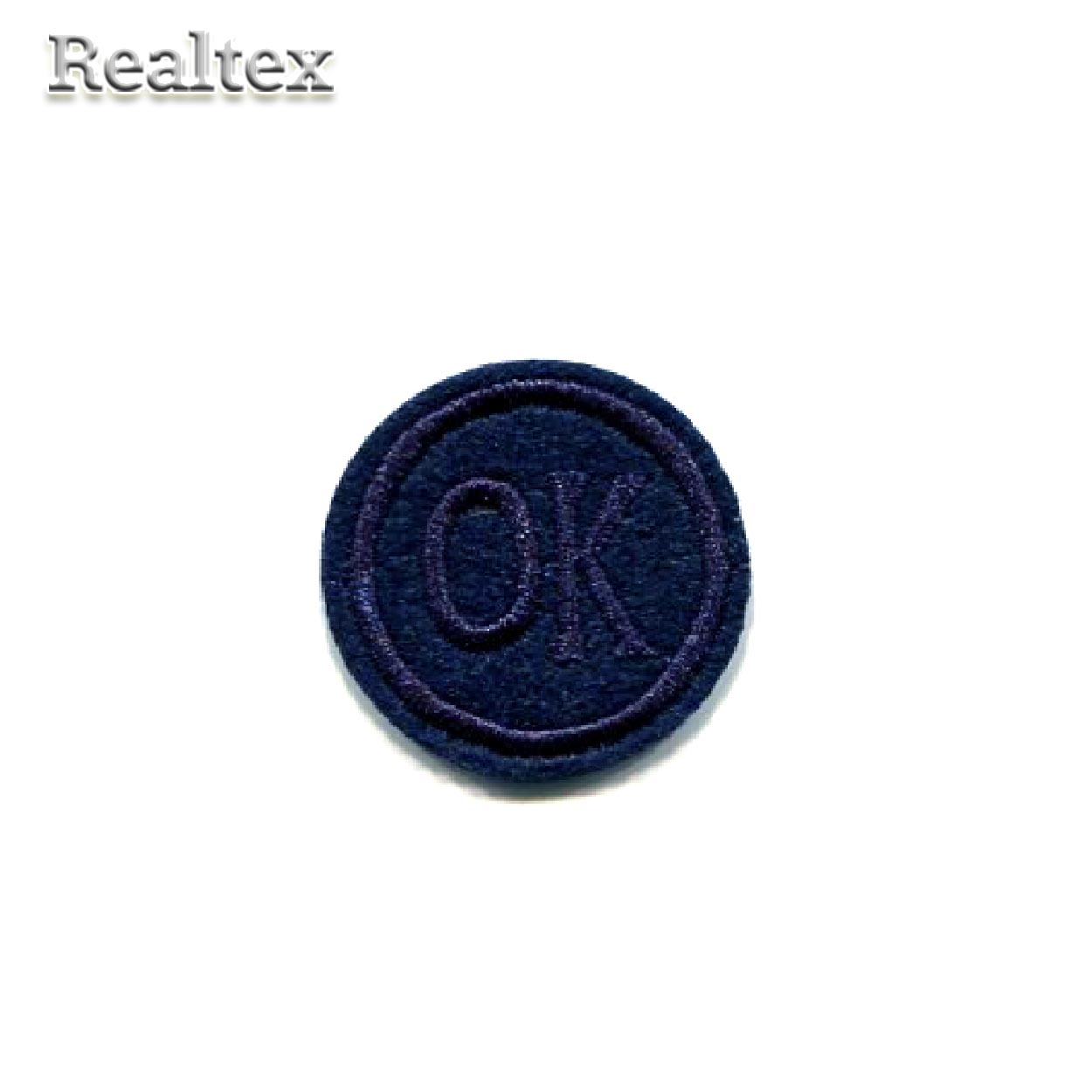 Термоаппликации Реалтекс "OK" 3.0*3,0см цв.темно-синий