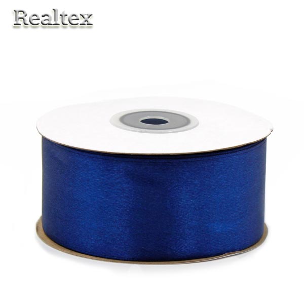Лента атласная 38мм Realtex (32,9м) цв.054А тёмно-синий