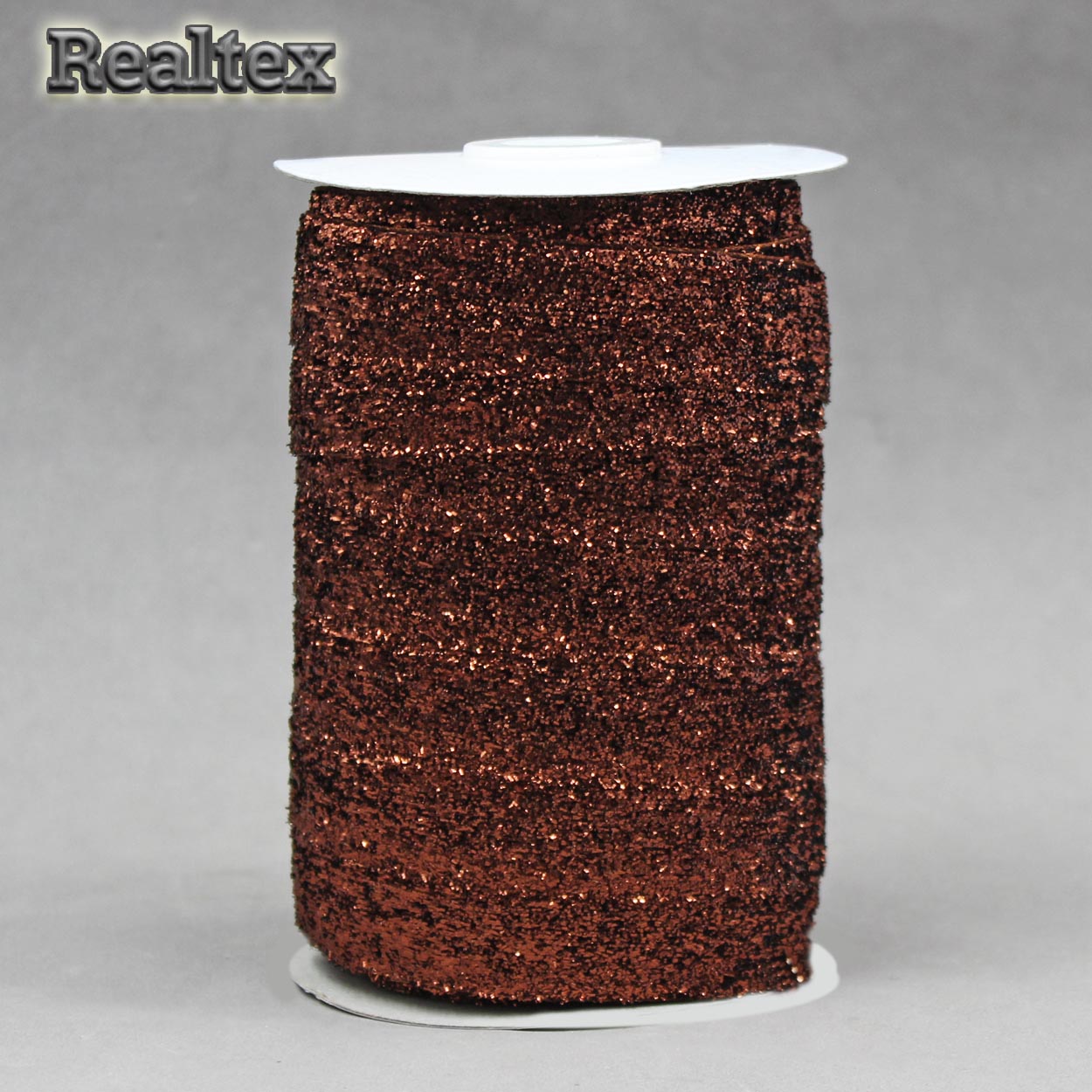 Лента бархатная люрекс RS 20мм цв.14 коричневый