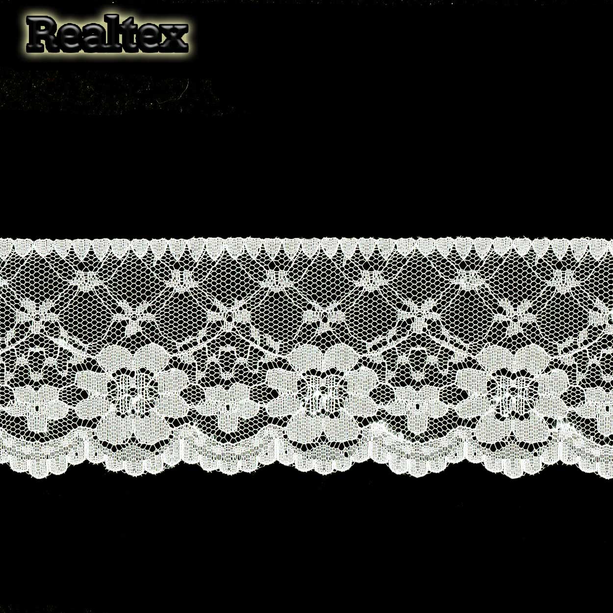 Кружево капроновое Realtex  65мм SC 5013 (25м) цв.светло-молочный