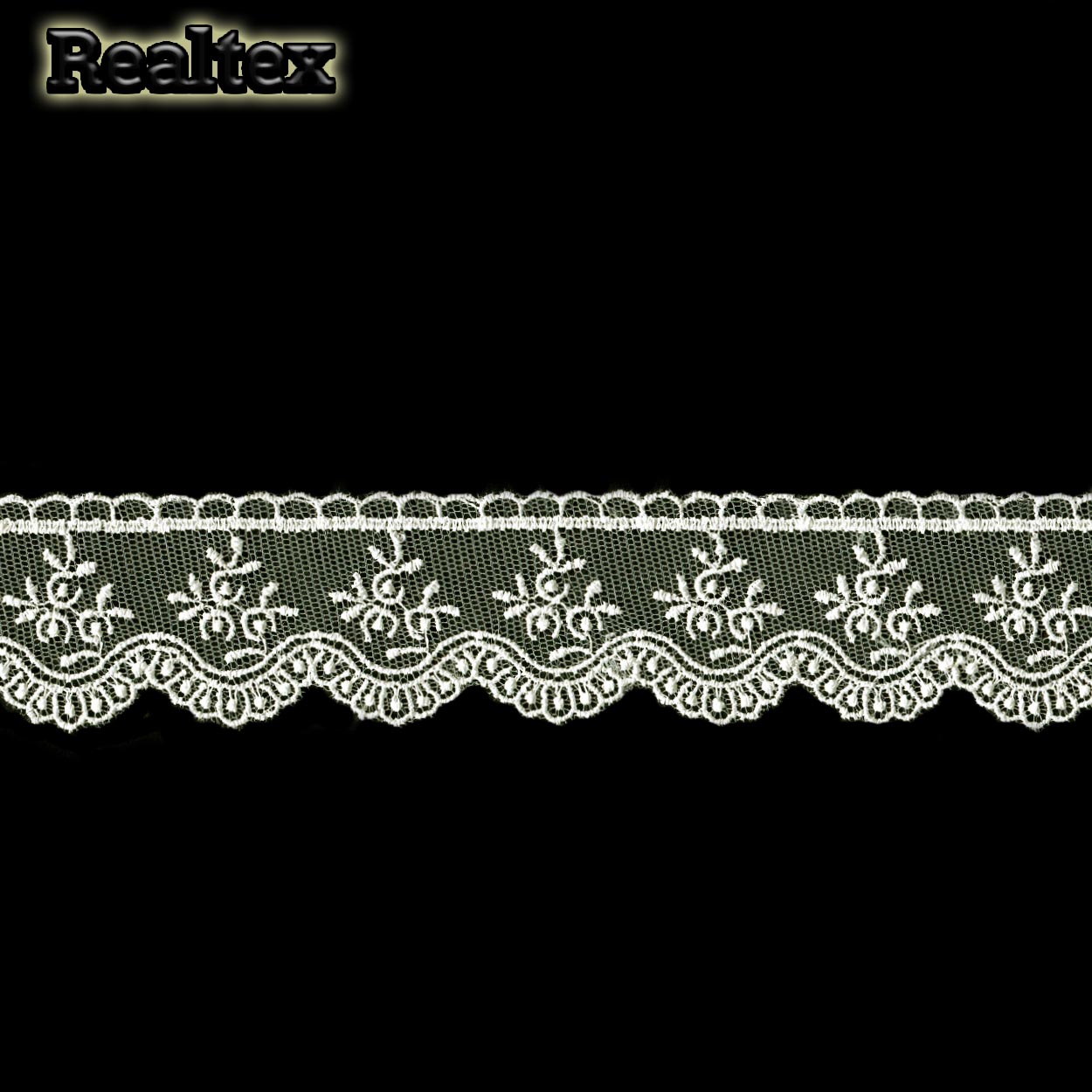 Кружево Realtex на сетке  40мм 4BE4013 (12м) цв.молочный