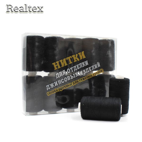 Нитки джинсовые RS (10шт*200м) цв.черный